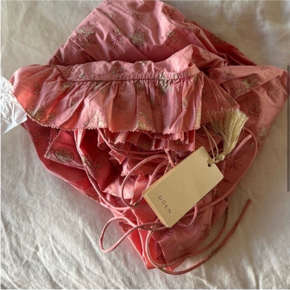 Doen 100% cotton midi dress in pink NWT NEW - Picture 4 of 6